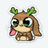 The Cactalope Sticker from Bindlewood Shop features a cute cartoon creature with big green eyes, bunny-like ears, cactus antlers, and a round body—perfect as a colorful vinyl sticker to add to your collection.