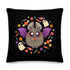 Introducing the Candy Bat Throw Pillow from Bindlewood Shop! This premium-feel decorative pillow showcases Amanda Louise Spayd's adorable Candy Bat, complete with large eyes, lavender wings, and blushing cheeks holding a piece of candy. Accented with colorful candies, stars, and two friendly white ghosts on a black background—perfect for Spooky Season decor!